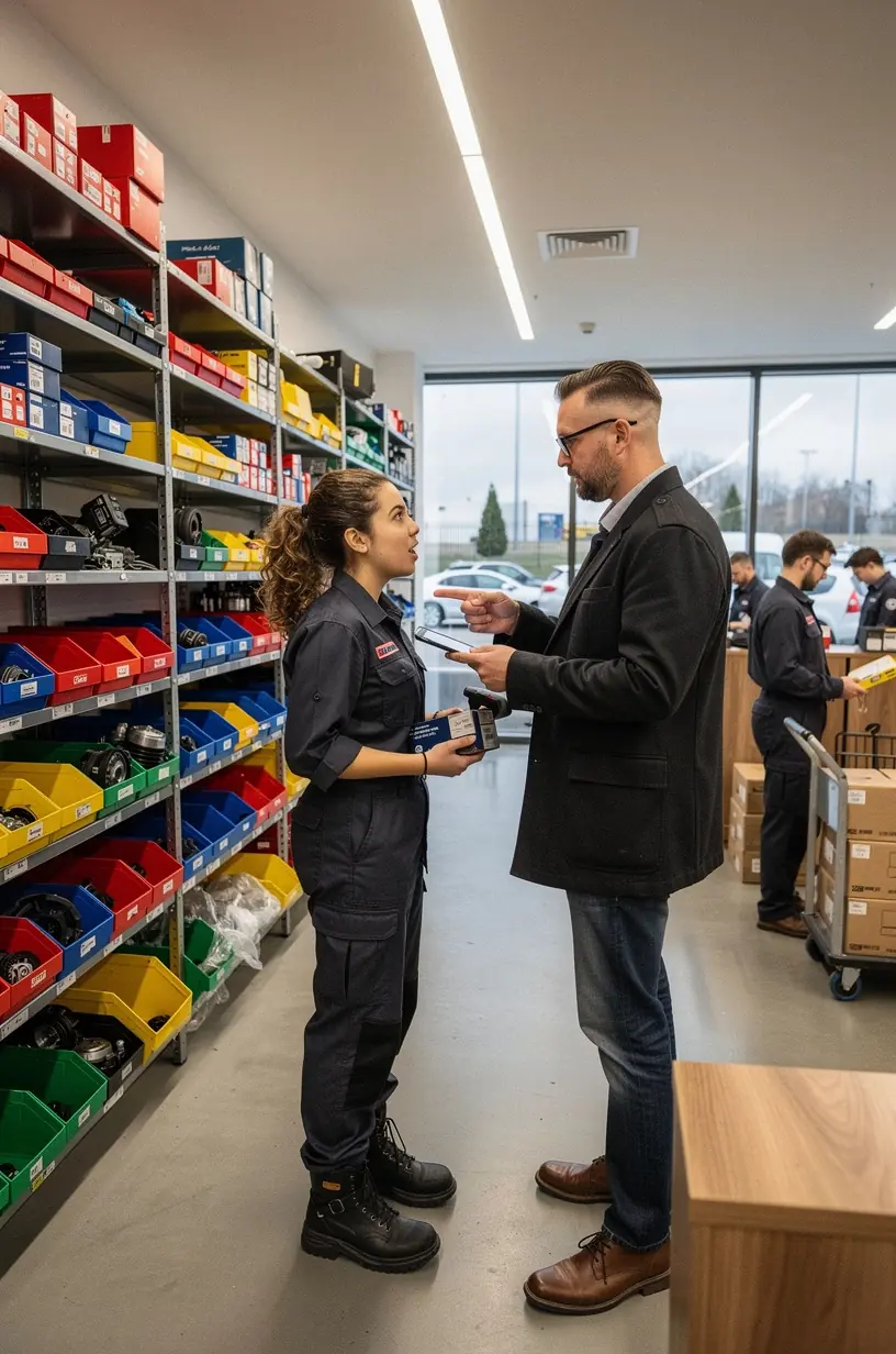 Moderne Werkstatt mit spezialisierten Technikern, die Fahrzeugreparaturen professionell durchführen.